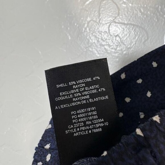 Aritzia Wilfred Pants Womens Small Navy Polka Dot Wide Leg Cropped Tie Waist - Picture 6 of 9